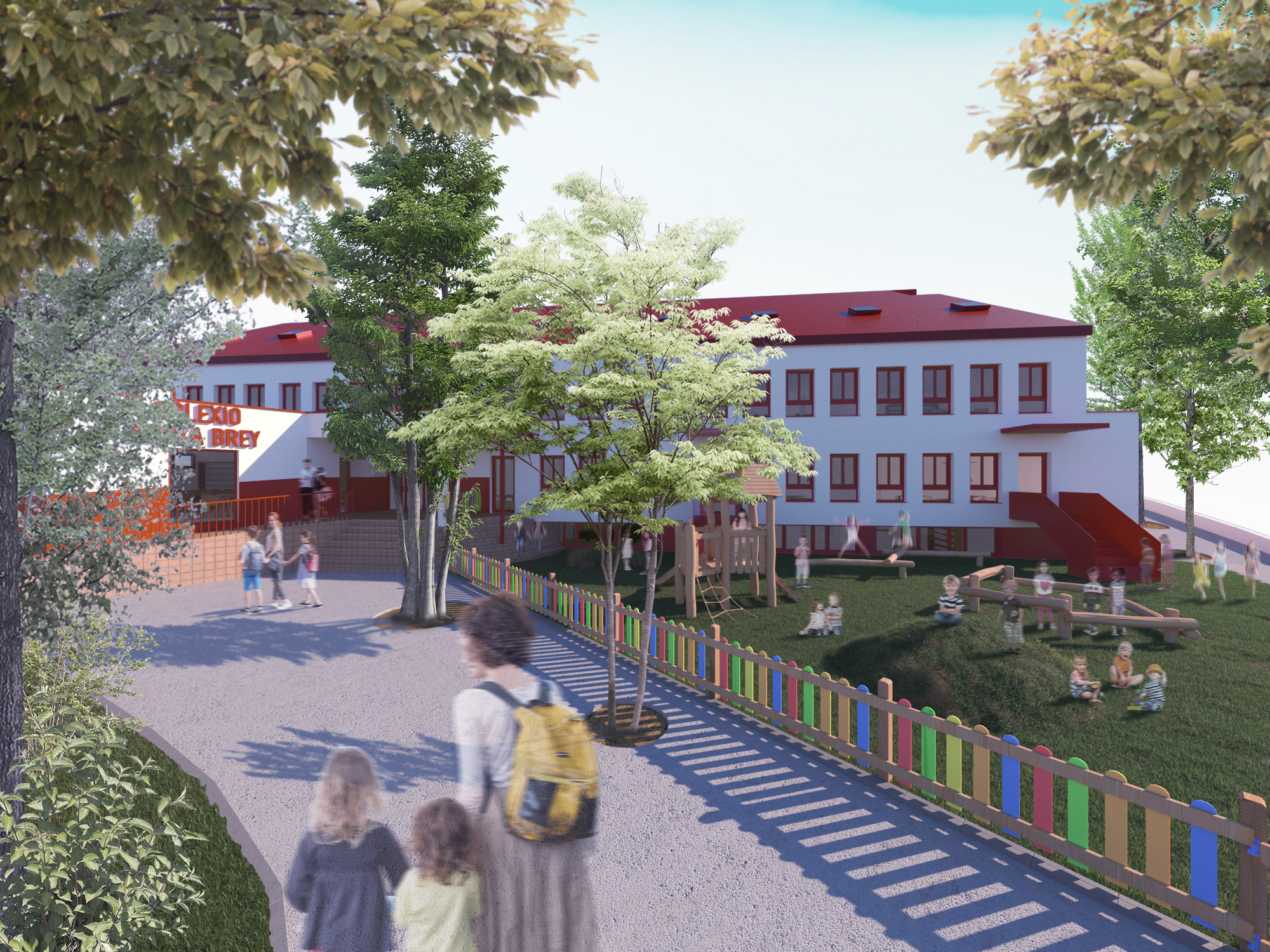 1.3 INFOGRAÍAS PARA LA REHABILITACIÓN DEL COLEGIO BOUZA BREY RENDER 1 ACCESO